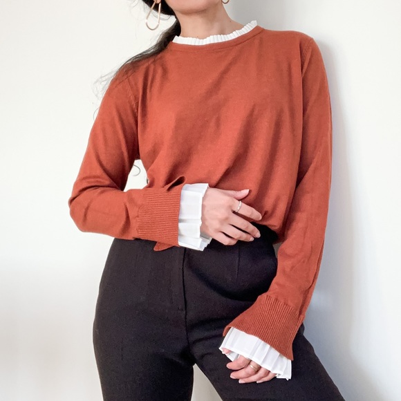 burnt orange ruffle sleeves - Picture 9 of 9